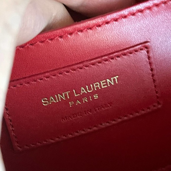 Saint Laurent Boston Bag Crossbody Red Smooth - Picture 12 of 15